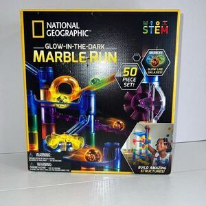 National Geographic Marble Run Glow in the Dark New Set Open Box Includes Bag
